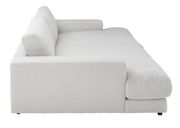 Großes Megasofa in hellgrauem Cordstoff, Seitenansicht von links