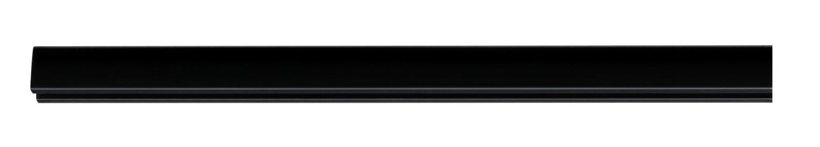 Schwarze Schiene, 1,5 Meter lang, seitliche Perspektive