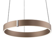 Moderne LED-Pendelleuchte in Ringform, seitliche Perspektive