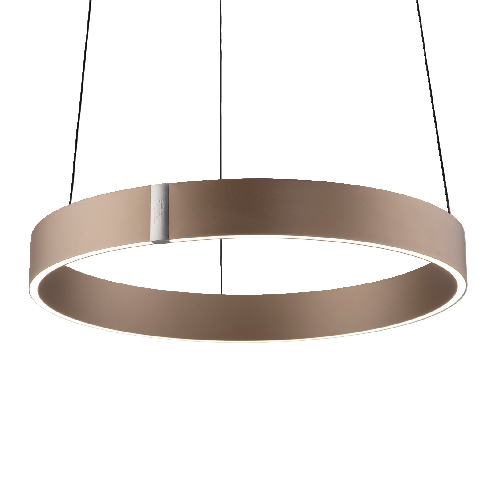 Moderne LED-hanglamp in ringvorm, zijaanzicht