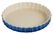Tarte-Form 28cm Azure in Nahaufnahme von oben, mit gewelltem Rand und blauem Äußeren.