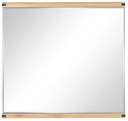 Quadratischer Spiegel mit Holzrahmen, Frontalansicht