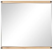 Quadratischer Spiegel mit Holzrahmen, Frontalansicht