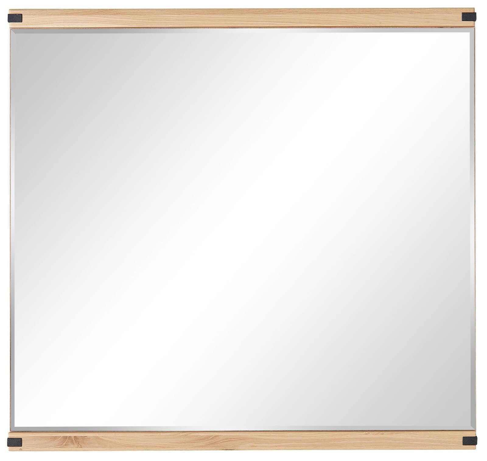 Linea Natura Spiegel GENUA II Quadratischer Spiegel mit Holzrahmen, Frontalansicht