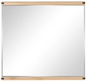 Quadratischer Spiegel mit Holzrahmen, Frontalansicht