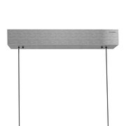 Moderne hanglamp PURE-MOTO-RISE in zilverkleurig metaal, van voren gezien vanaf de onderkant.