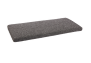 Graues Sitzkissen in rechteckiger Form, seitliche Perspektive