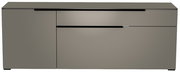 Frontansicht eines modernen, grauen TV-Lowboards der Serie BORMIO mit klaren Linien und minimalistischen Griffen.