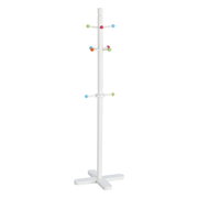 Weißer Kinder-Kleiderständer mit bunten Haken, frontal abgebildet