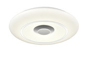 LED-Deckenleuchte in moderner, runder Form, von unten betrachtet