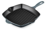 Grillpfanne 26cm Ocean aus Gusseisen mit Rillenstruktur, seitliche Perspektive