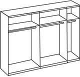 Schwebetürenschrank mit drei Türen, perspektivische Ansicht von vorne links
