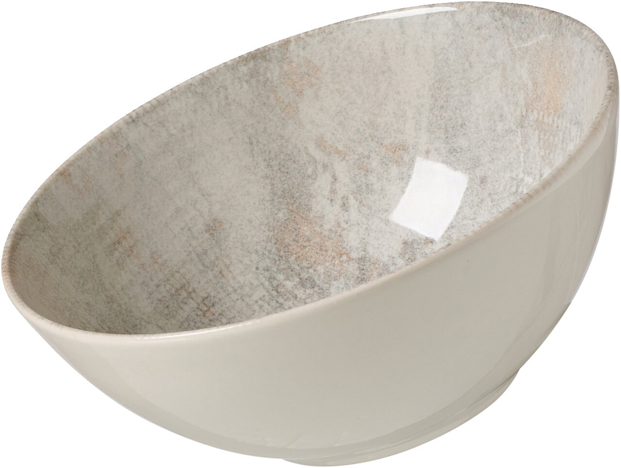 Ritzenhoff & Breker Müslischale CECINA beige Tiefe Schale mit einem Durchmesser von 16,5 cm, Perlen-Design, seitliche Perspektive
