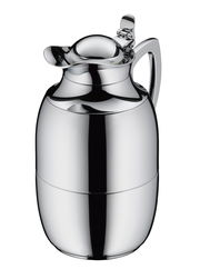 Silberne Isolierkanne Juwel aus Edelstahl, seitliche Perspektive