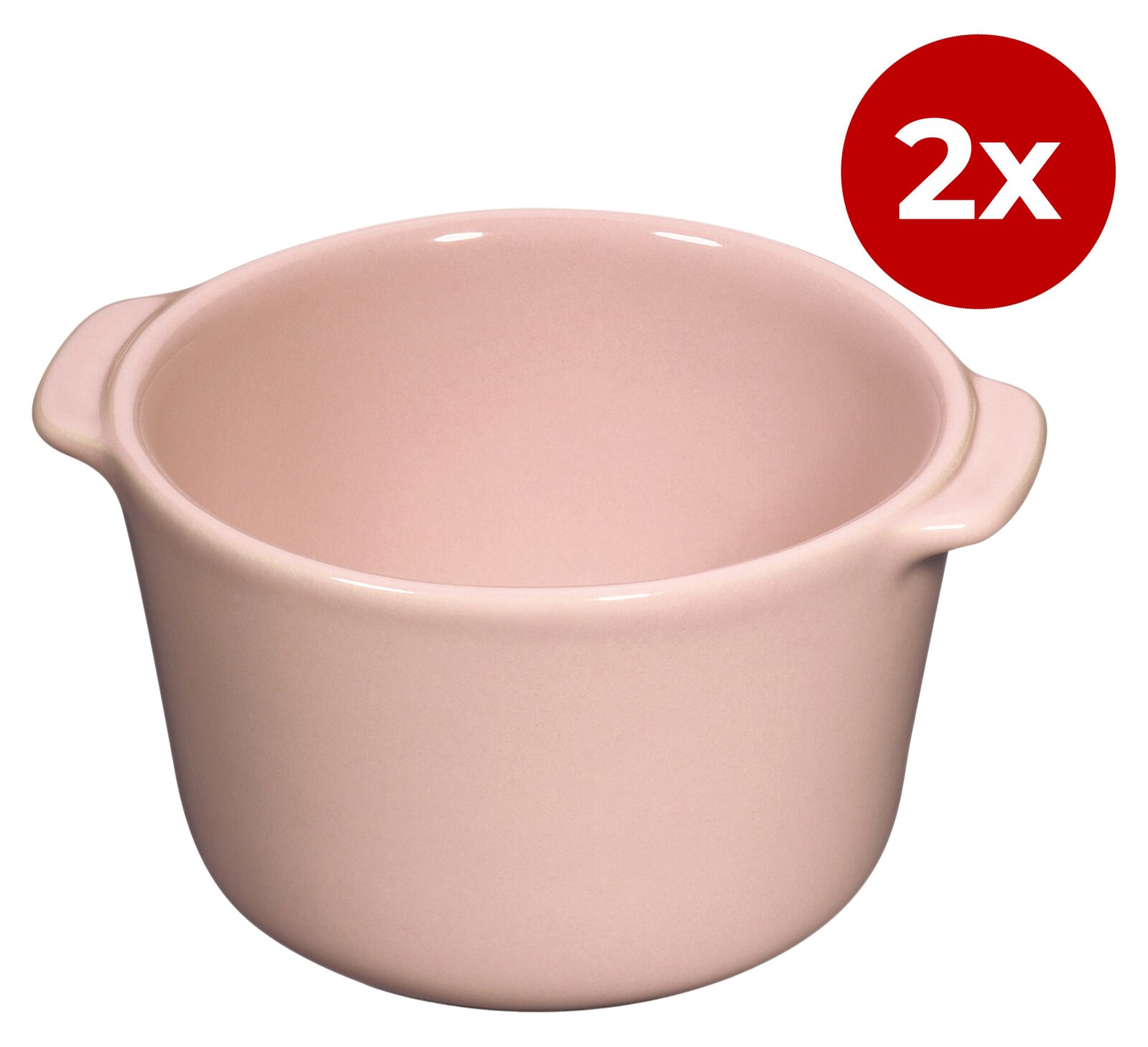 KÜCHENPROFI Set van 2 ragoutschaaltjes PORTO Roze keramische ragoutschaaltjes, diameter 9 cm, set van 2, zijaanzicht