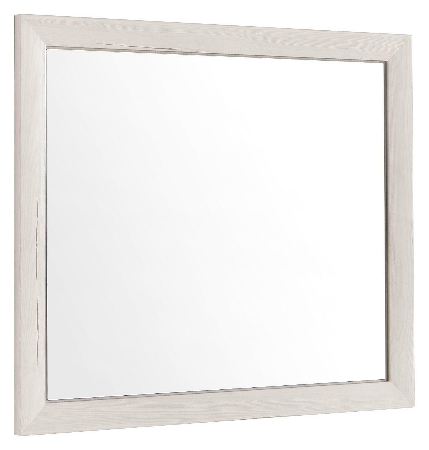 Hom´in Spiegel CAMRON Rechteckiger Spiegel mit hellem Holzrahmen, seitliche Perspektive