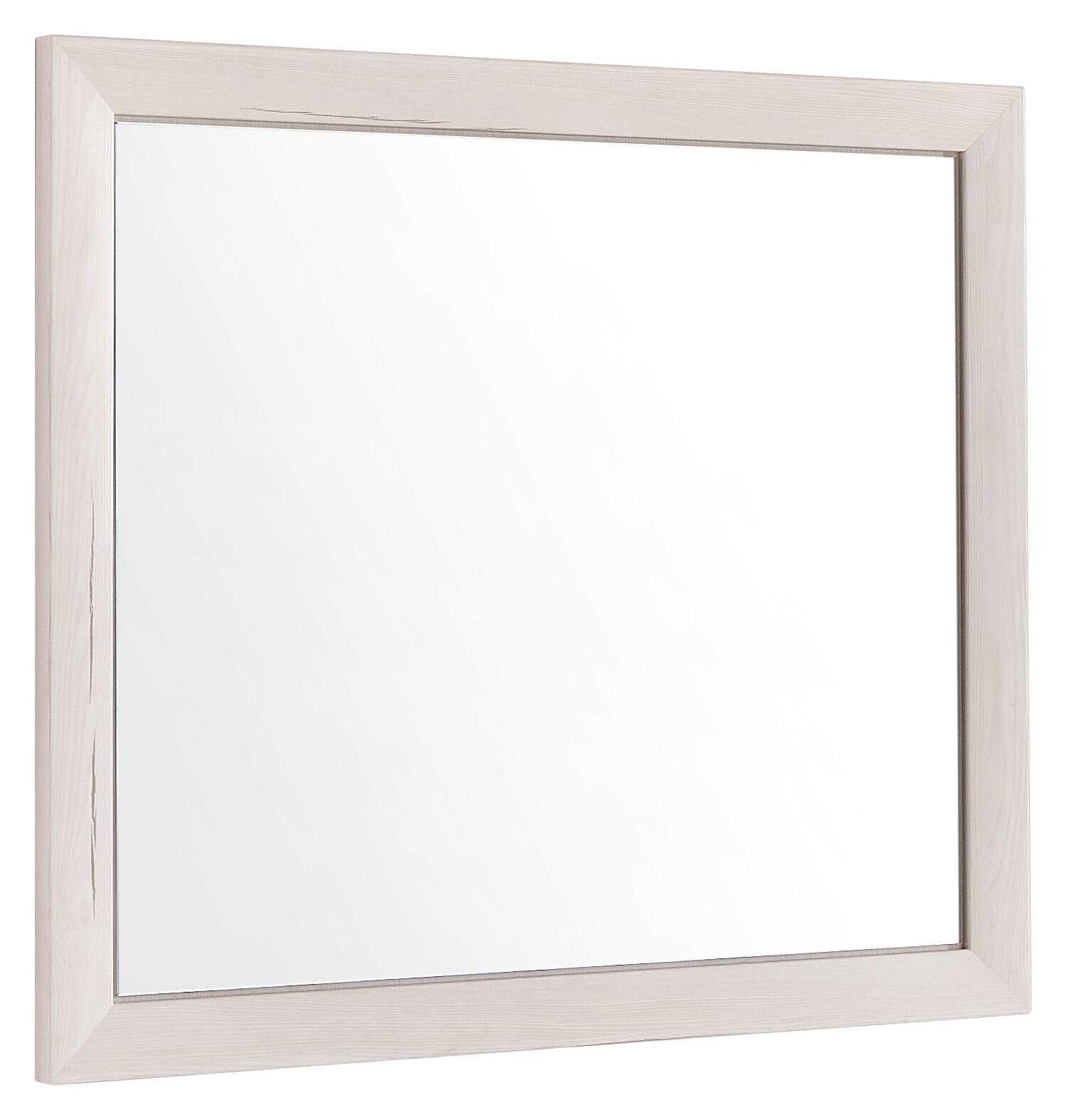 Hom´in Spiegel CAMRON Rechteckiger Spiegel mit hellem Holzrahmen, seitliche Perspektive