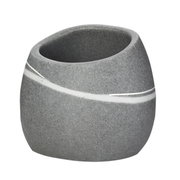 Grijze beker Little Rock met gebogen vormgeving, zijaanzicht