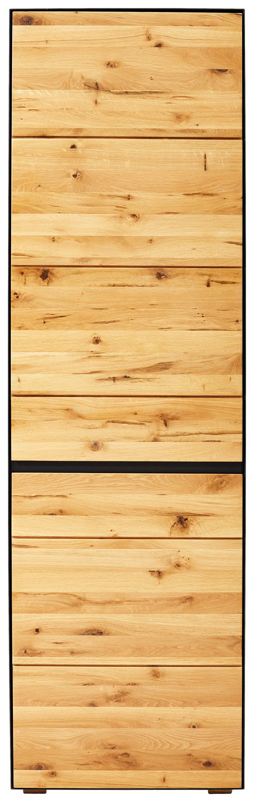 Frontansicht eines Garderobenschranks aus hellem Holz mit natürlicher Maserung.
