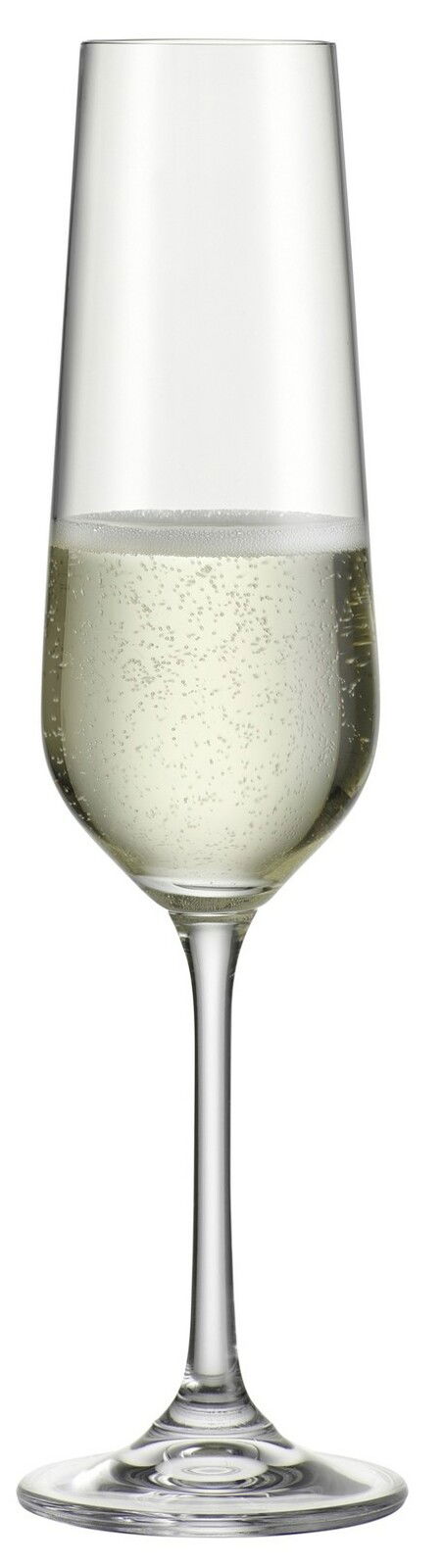 Sektkelch 220 ml Lucca, gefüllt mit Sekt, seitliche Ansicht