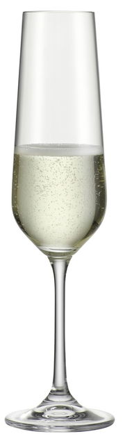 Sektkelch 220 ml Lucca, gefüllt mit Sekt, seitliche Ansicht