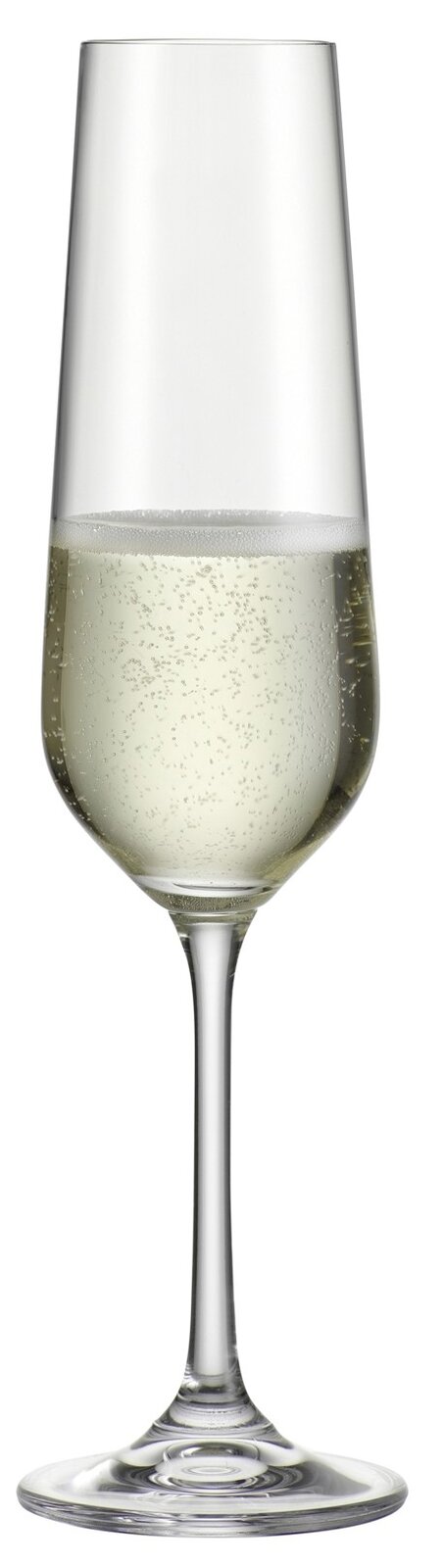 BOHEMIA Cristal Sektkelch LUCCA Sektkelch 220 ml Lucca, gefüllt mit Sekt, seitliche Ansicht
