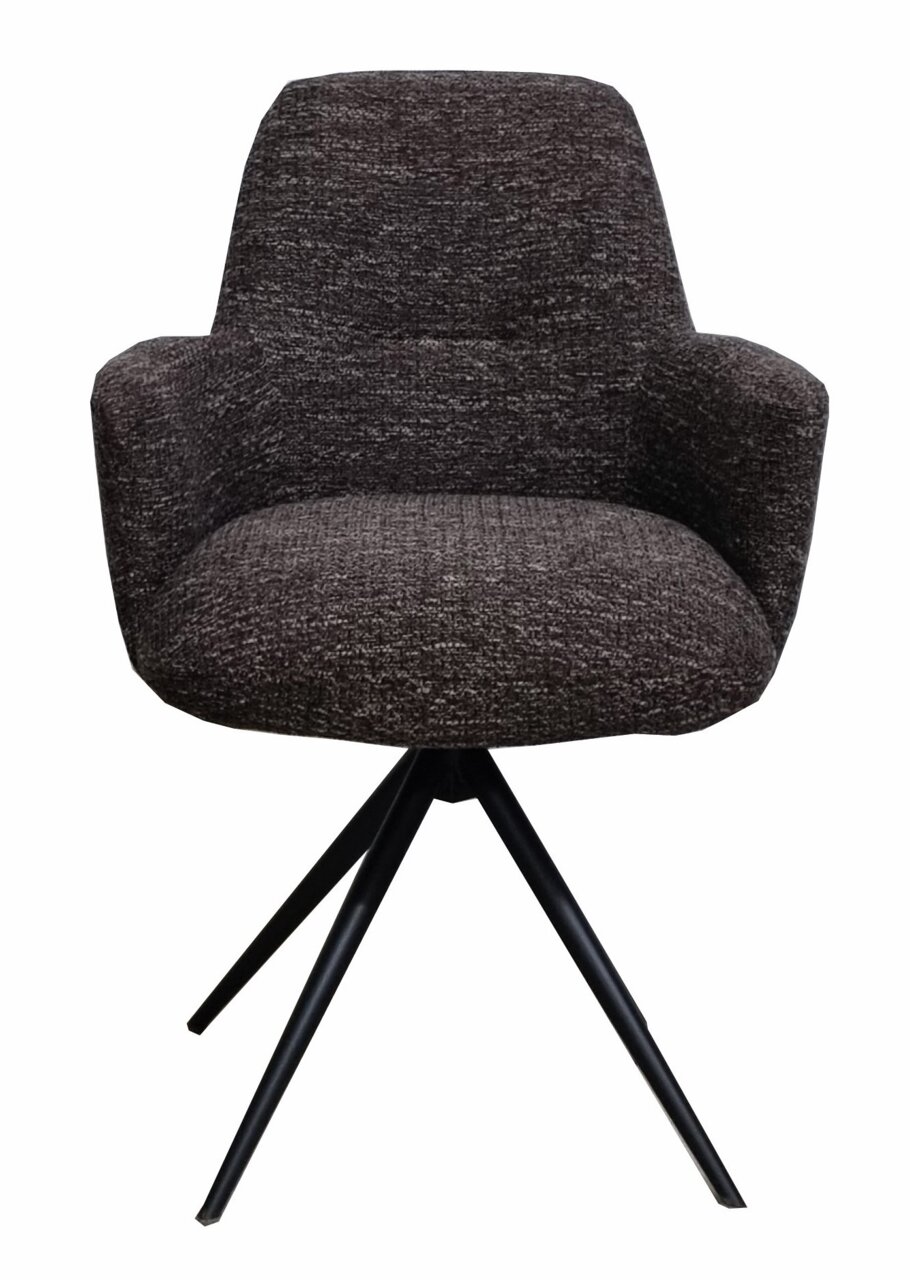 Moderano Fauteuil SINGAPUR Moderne fauteuil met zwarte stoffen bekleding en metalen poten, vooraanzicht