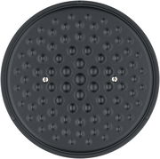 Draufsicht auf den Deckel eines WMF Flavour Bräters, 24 cm, schwarz, mit Noppenstruktur.