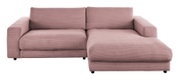 Roze longchair-set van corduroy, vooraanzicht