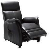 Schwarzer Fernsehsessel Cantus AMARILLO mit ausgeklapptem Fußteil, seitliche Perspektive