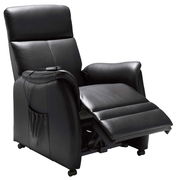 Schwarzer Fernsehsessel Cantus AMARILLO mit ausgeklapptem Fußteil, seitliche Perspektive