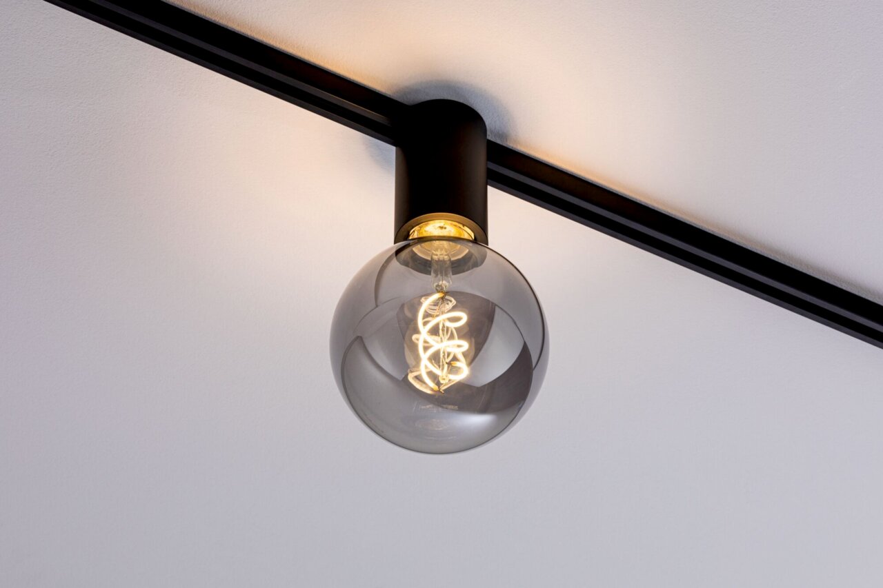 PAULMANN Ceiling Socket URAIL Deckenfassung mit runder Glühbirne, seitliche Perspektive