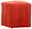 Roter Hocker aus Cordstoff, seitliche Perspektive