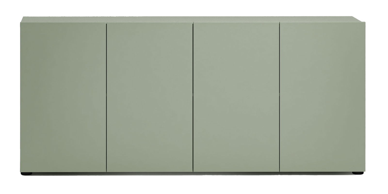 Grünes Sideboard mit vier Türen, frontale Ansicht