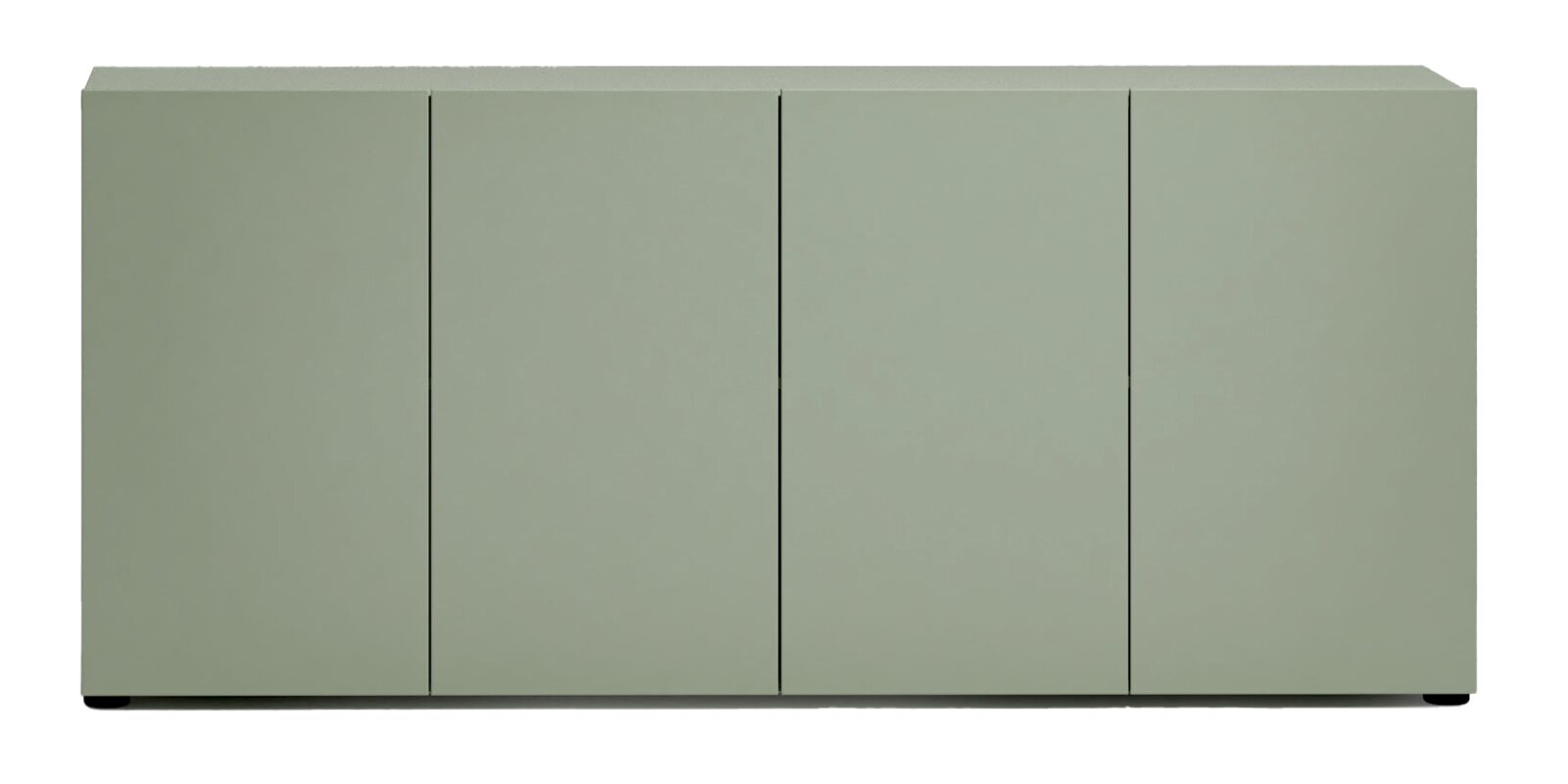 Grünes Sideboard mit vier Türen, frontale Ansicht
