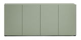 Grünes Sideboard mit vier Türen, frontale Ansicht