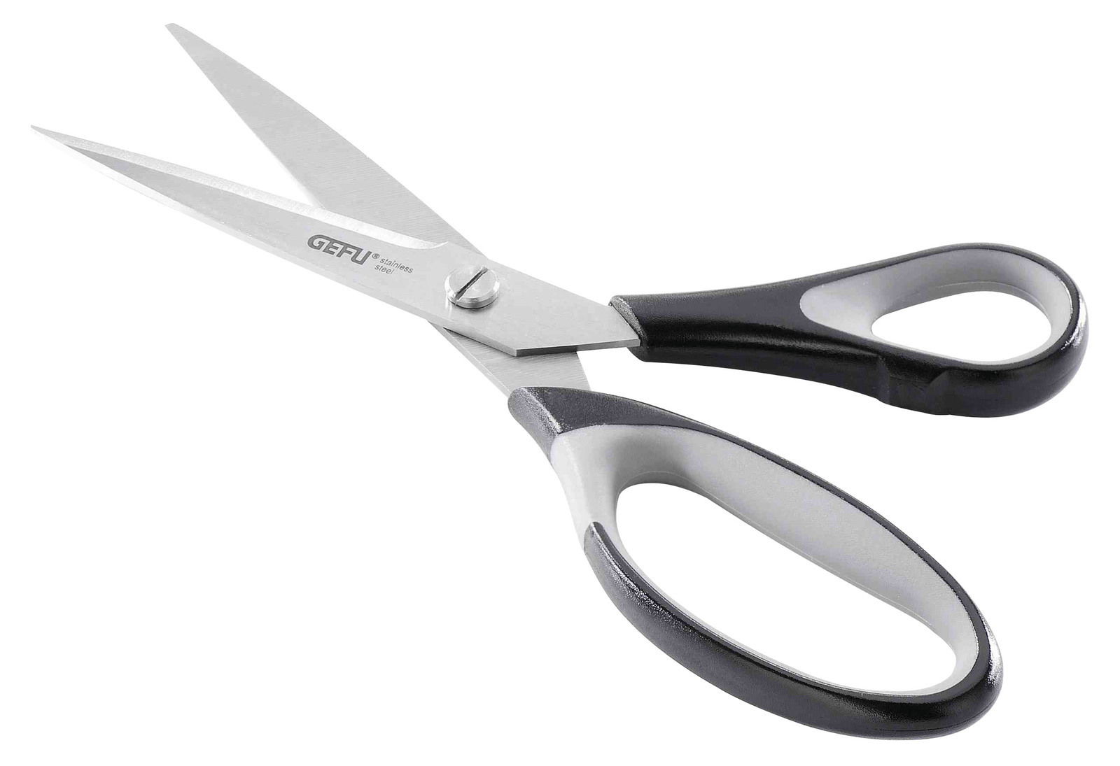 Haushaltsschere Talia aus Edelstahl mit ergonomischen Griffen, seitliche Ansicht