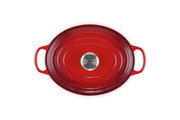 Roter Gourmet Bräter mit Deckel, Draufsicht
