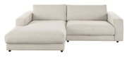 Beige longchair-set van corduroy, vooraanzicht