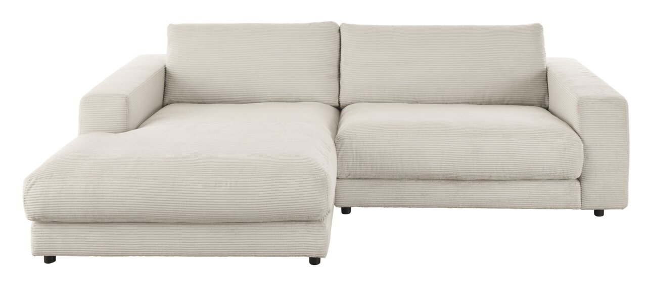 Beige longchair-set van corduroy, vooraanzicht