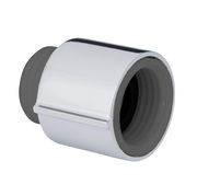 Wassersparregler aus Chrom in seitlicher Perspektive