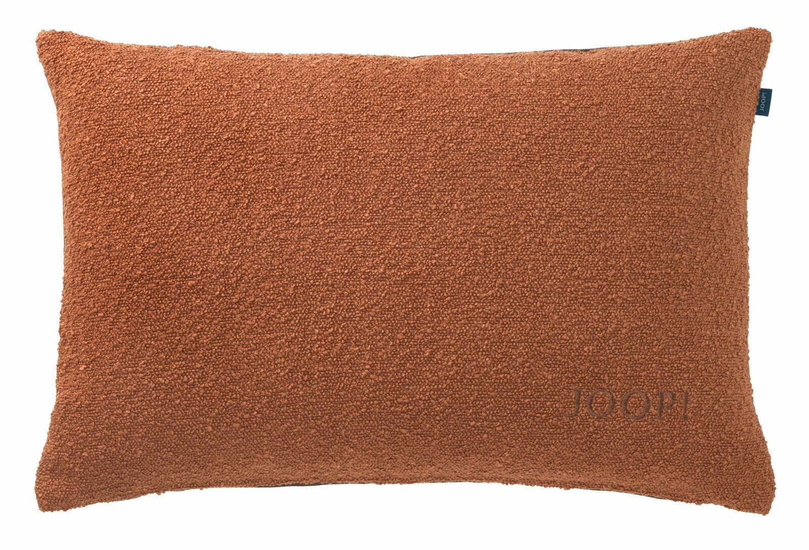 Braune Zierkissenhülle aus strukturiertem Stoff, Vorderansicht