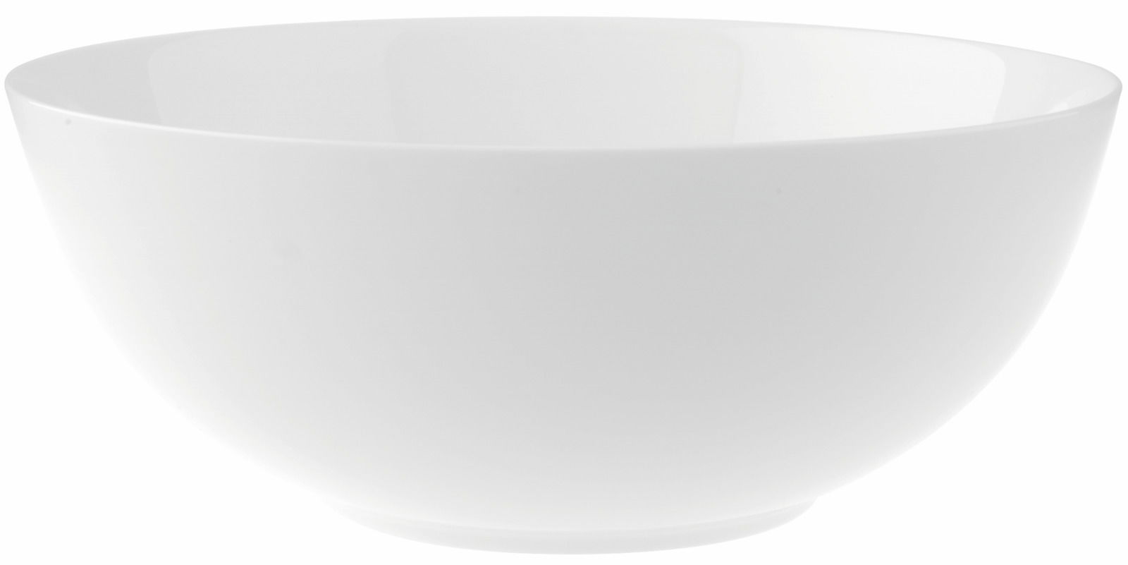 Weiße runde Schüssel, seitliche Perspektive
