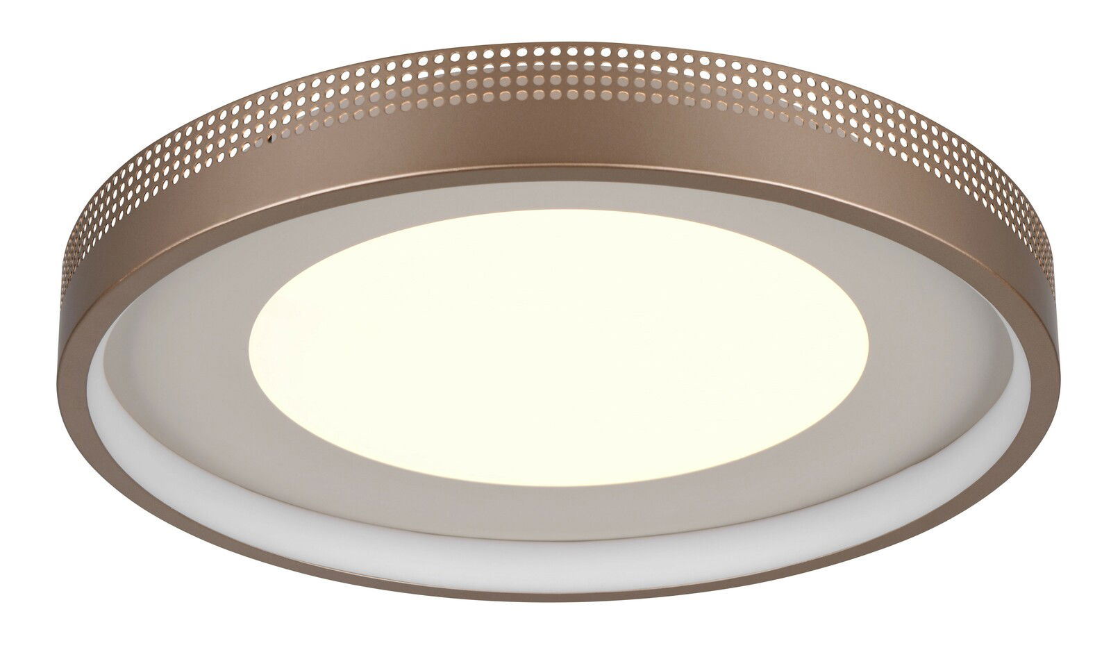 Moderne Deckenleuchte mit perforiertem Rand in Seitenansicht