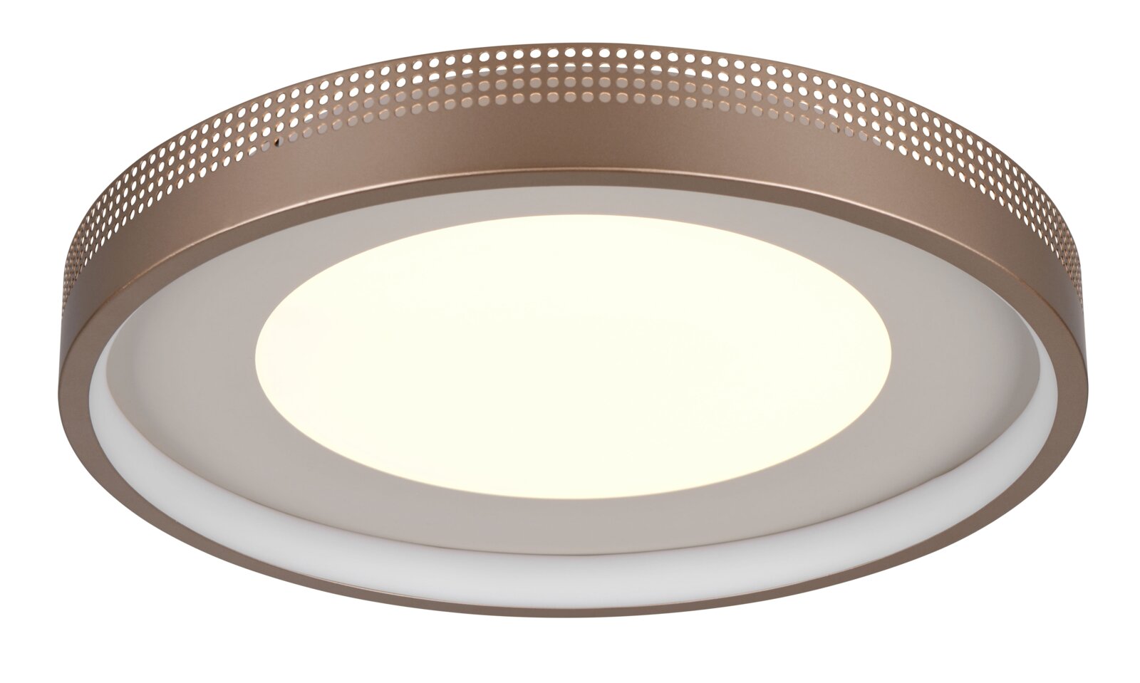 Trio Leuchten Plafondlamp SOLEA Moderne plafondlamp met geperforeerde rand, gezien vanaf de zijkant