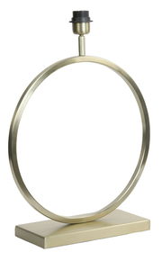 Moderner Lampenfuß LIVA in goldener Ringform, seitliche Perspektive