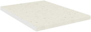 Beige, gesprenkelte rechteckige Platte mit leicht abgerundeter Kante, freigestellt auf weißem Hintergrund, in schräger Perspektive von oben (3/4-Ansicht) dargestellt.