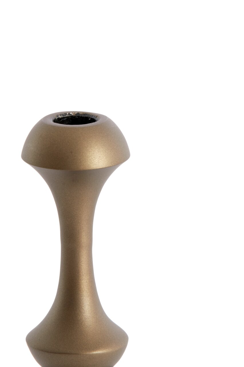 Light&Living Kerzenständer ISARA Eleganter, bronzefarbener Kerzenständer aus Metall, seitliche Perspektive