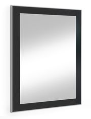 Moderner rechteckiger Spiegel mit schwarzem Rahmen, seitliche Perspektive