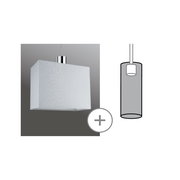 Moderner, quadratischer Dekoschirm Verona in Weiß, seitliche Perspektive, mit glänzendem Metallaufsatz.